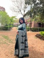 Kantha Stitch on Bangalore Silk Saree - Image 2