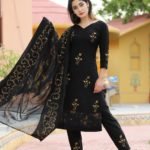 Black Kurti set with Dupatta