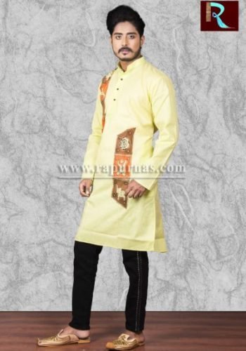 Cotton Kurta with exclusive fabric painting1