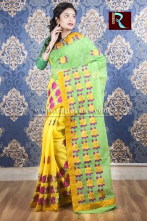 Kachhi Kathiawari work on BD Cotton Saree of awesome design1