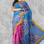 Kachhi Kathiawari work on BD Cotton Saree of multi-color design