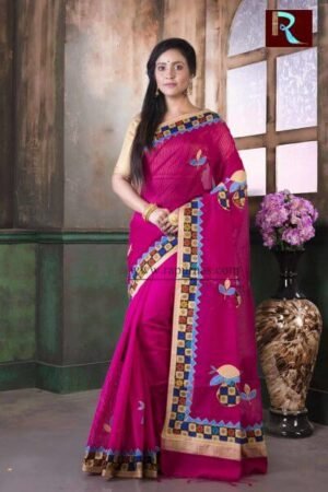 Applique work on BD Cotton Saree of awesome design