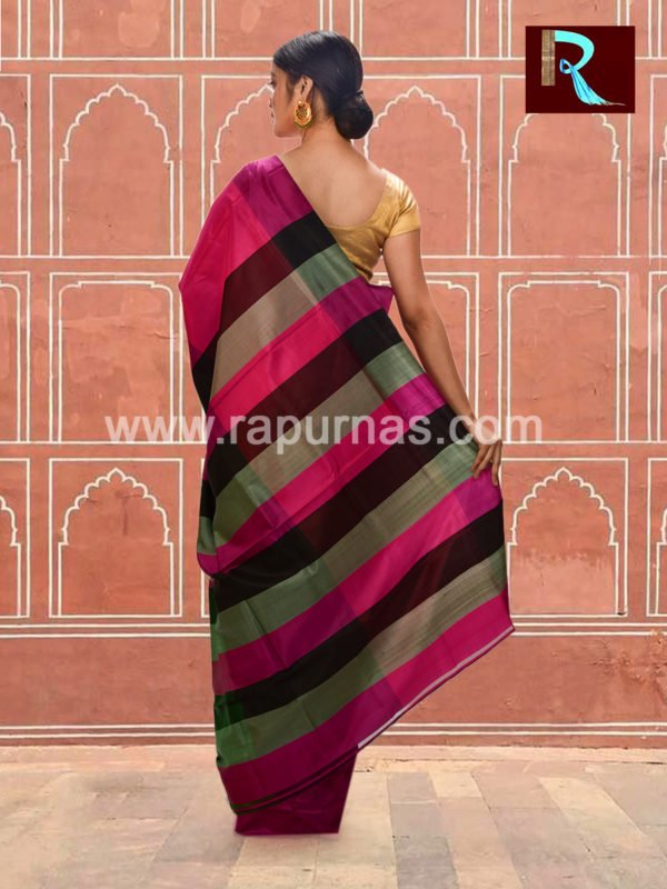 Bishnupuri Silk 3D Katan Saree of vibrant shades2