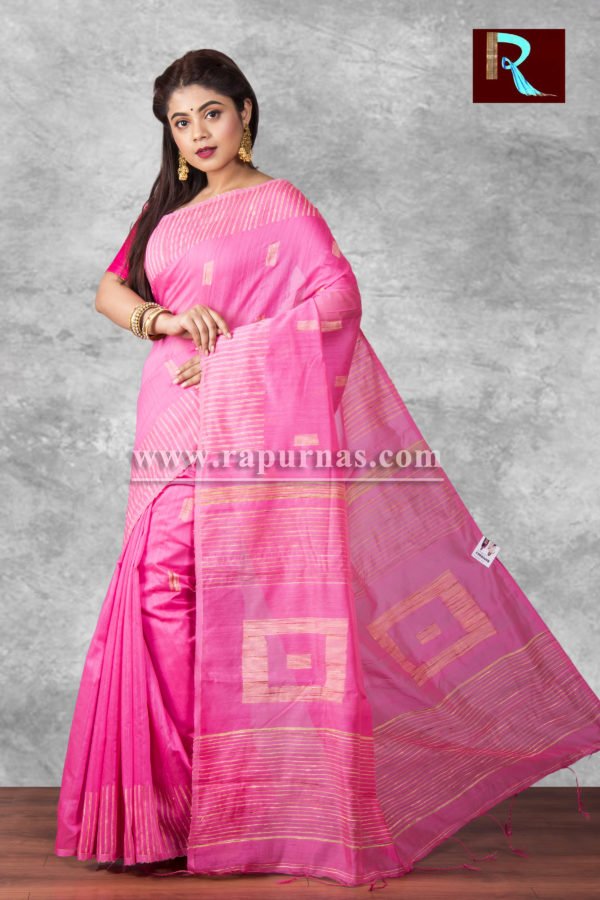 Blended Cotton Handloom Saree with box Pallu1