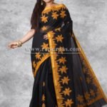 Cut work applique on Handloom Cotton Saree with exclusive design