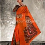 Katan Silk Saree with Hand painting