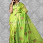 Parrot Green Designer Saree