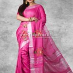 Pink Linen Work Saree