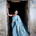 Sky Blue Linen Jamdani Saree