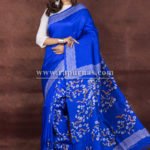 Sky Blue Printed Pure Silk Saree