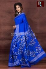 Sky Blue Printed Pure Silk Saree1