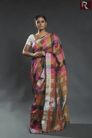 Striped Linen Handloom Saree