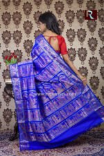 Baluchari Silk Saree with navy blue base - Image 2