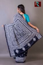 Gujrati Stitch work Saree on Pure Bangalore Silk of rare shade - Image 3