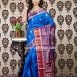 Baluchari Silk Saree of light blue and red combo