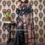 Swarnachari Silk Saree of black and copper combo