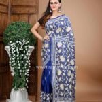 Awesome Kantha Stitch Work on Pure Bangalore Silk Saree