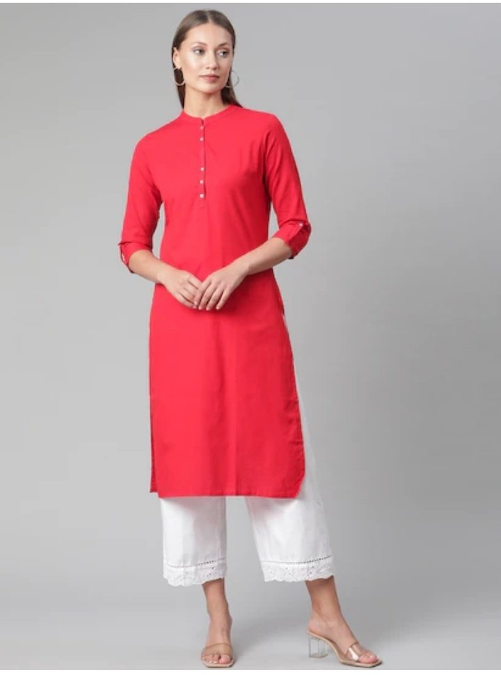 Elegant Red Rayon Cotton Printed Party Wear Kurti -- Miraamall - USA UK  Canada
