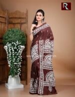 Kantha Stitch Work on Art Silk Saree
