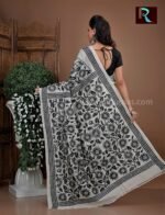 Kantha Stitch Work on Pure Tussar Silk Saree - Image 3