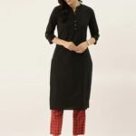 Mandarin color pure cotton Kurti