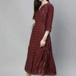 Maroon Rayon Ethnic Kurti