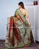 Swarnachari Silk Saree of bottle greenish shade - Image 3