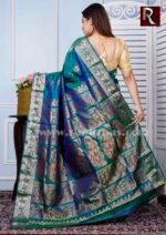 Swarnachari Silk Saree of Green shade - Image 3