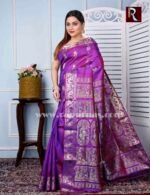 Swarnachari Silk Saree of violet shade - Image 2