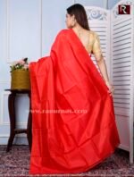 Bishnupuri Katan Silk Saree of red color - Image 3