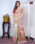Dhakai Jamdani Saree of ethnic shade