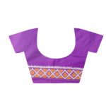 Gujrati Stitch work Saree on Art Silk of magenta shade - Image 4