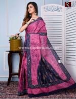 Kantha Stitch Work on Hand Batik Saree - Image 2