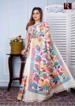 Kantha Stitch Work on Pure Tussar Silk Saree - Image 2