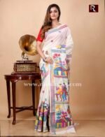 Kantha Stitch Work on Pure Tussar Silk Saree