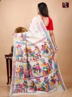 Kantha Stitch Work on Pure Tussar Silk Saree - Image 3