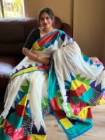 Applique work on Kerala cotton Saree - Image 3