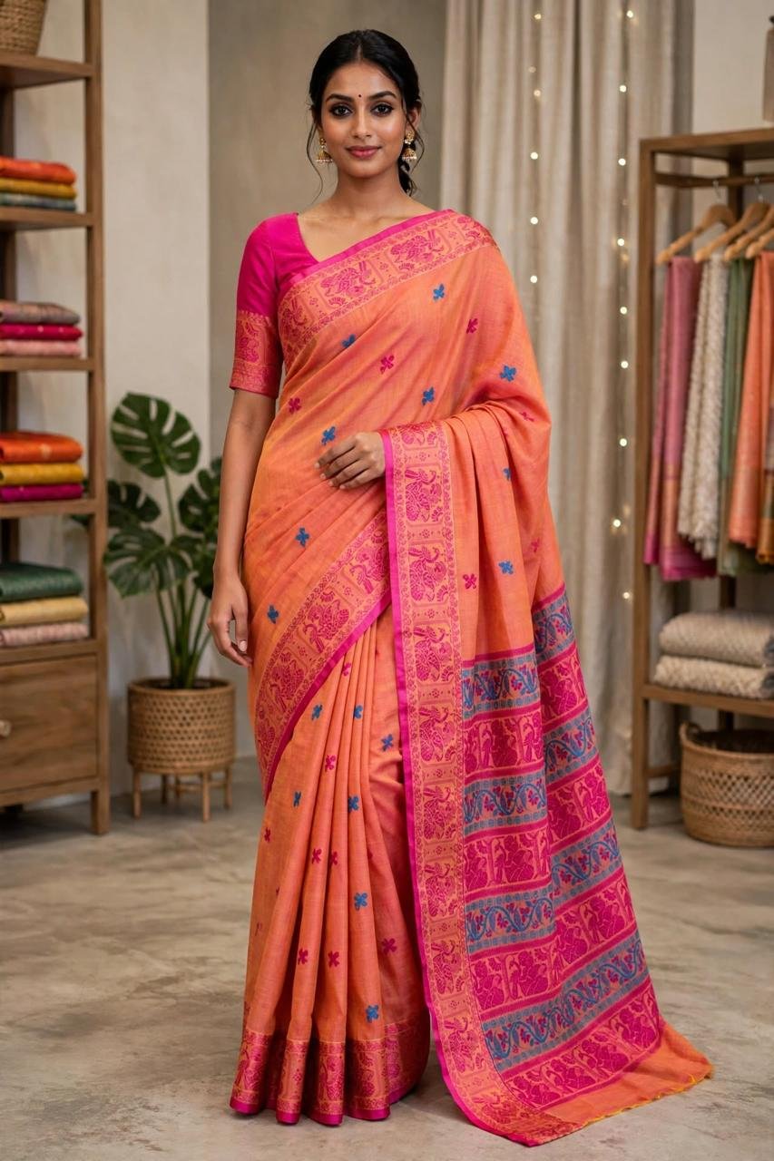 cotton-baluchari-saree-06 Baluchari on Pure Cotton Saree - Image 1