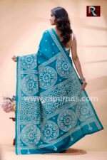 Gujrati Stitch work on Pure Bangalore Silk Saree - Image 5