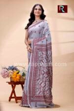 Gujrati Stitch work on Pure Bangalore Silk Saree - Image 2