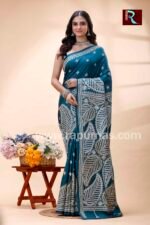 Gujrati Stitch work on Pure Bangalore Silk Saree