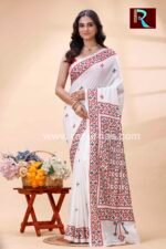 Gujrati Stitch work on Blended Silk Saree