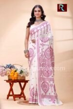 Gujrati Stitch work on Blended Silk Saree
