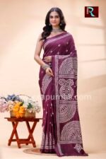 Gujrati Stitch work on Blended Silk Saree