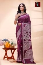 Gujrati Stitch work on Blended Silk Saree - Image 3