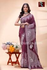 Gujrati Stitch work on Blended Silk Saree