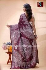 Gujrati Stitch work on Blended Silk Saree - Image 5
