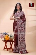 Gujrati Stitch work on Blended Silk Saree
