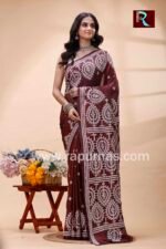 Gujrati Stitch work on Blended Silk Saree - Image 3
