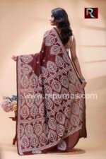 Gujrati Stitch work on Blended Silk Saree - Image 5